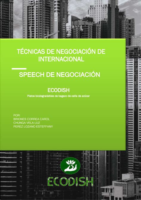 Speech Speech De Negociacin T De Negociacin De Internacional