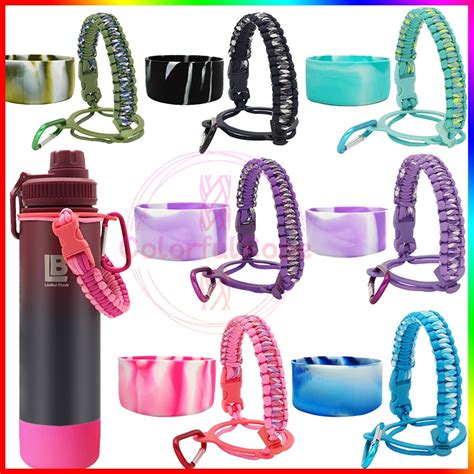 12 40oz Linbai Flask Accessories Protective Bottom Non Slip Boot Cover Flask Paracord Handle Set