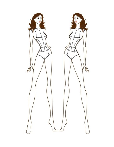 Croquis Silhueta Fashion Forma Figura Desenho Modelo De Design De Moda