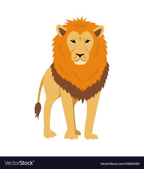 Front View Of Standing Powerful Lion African Vector Image