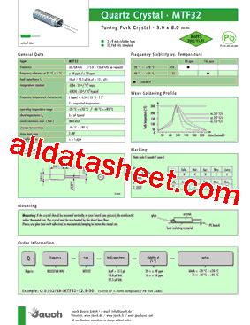 MTF32 Datasheet(PDF) - Jauch Quartz Gmbh
