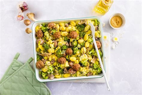 Traybake Met Gnocchi Gehaktballetjes En Paddenstoelen Eatertainment