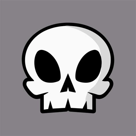 Fun cartoon skull logo. Dead symbol isolated. Dead cute halloween silhouette. Graphic art. Death ...