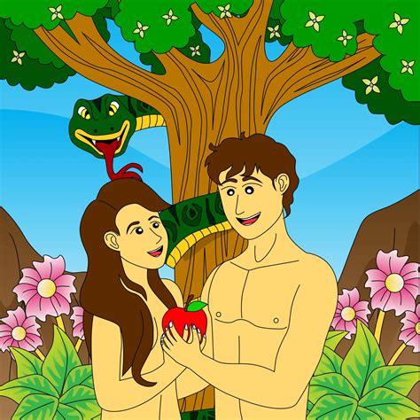 Adam And Eve Coloring Page Mimi Panda