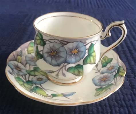 ROYAL ALBERT FLOWER Of The Month MORNING GLORY Tea Cup Saucer 9