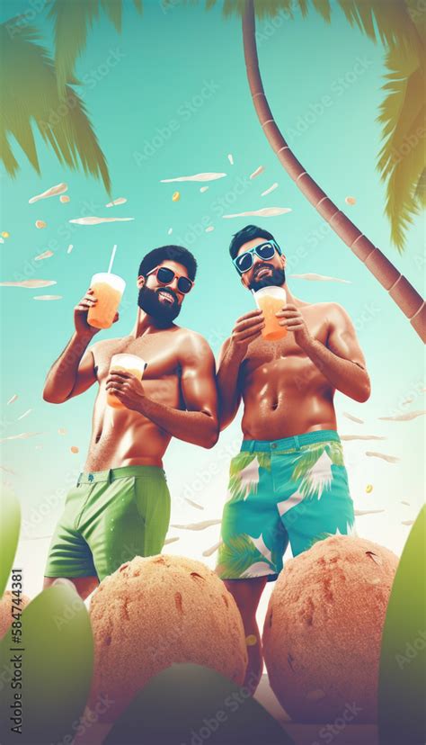 Concept Of Summer Holiday Island Vacation With Hot Sunny Weather And Tropical Environment Stock