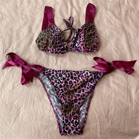 Super Cute Pink Leopard Print Bikini Swimsuit No Depop