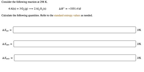 Solved Consider The Following Reaction At K Al S O G