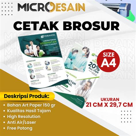 Jual CETAK BROSUR PAMFLET FLAYER UKURAN A4 BAHAN ART PAPER Kota Depok