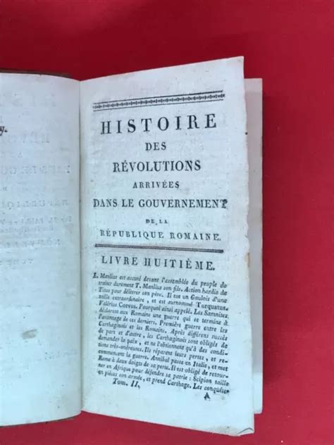 HISTOIRE DES RÉVOLUTIONS de la République Romain 1812 VERTOT EUR 10 00