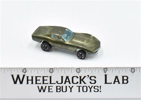 Custom Corvette Olive 1968 Redline Hot Wheels Mattel Vintage RL Wheeljack S Lab