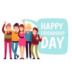 friendship happy friends standing   vector image