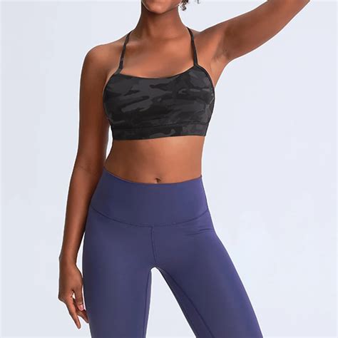 Nude Yoga Sling Bra Y Shaped Beautiful Back Gathered Shock Proof Fitness Sports Underwear Women