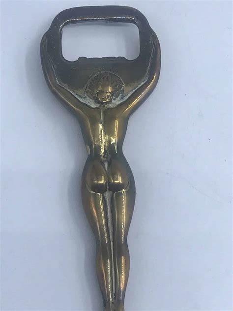 Antique Vintage Art Deco Brass Nude Lady Bottle Opener Spoon Combination Antiques Arena
