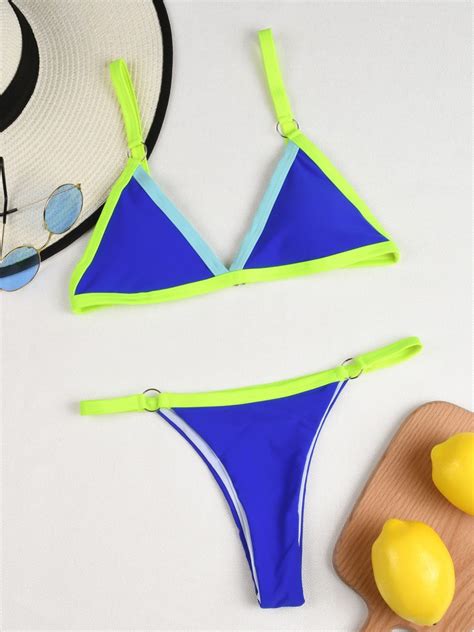 Neon Thong Micro Bikini Solid Colors Set Juhi