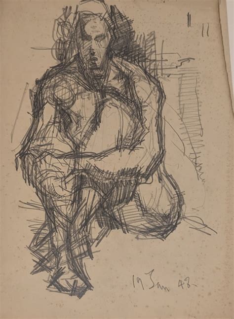 Seated Male Nude Facing Forward Horsfield Nicholas
