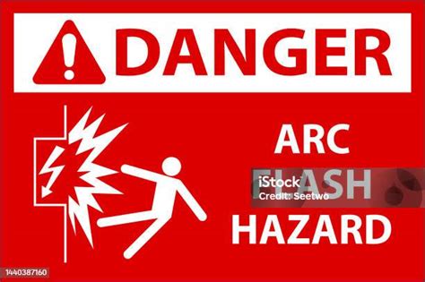 Tanda Bahaya Arc Flash Pada Latar Belakang Putih Ilustrasi Stok Unduh