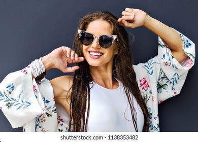Fashion Summer Portrait Magnificent Smiling Brunette Stock Photo Shutterstock