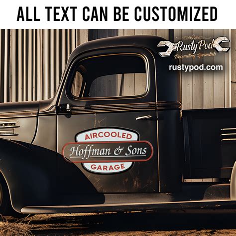 Personalized Aircooled Garage Hot Rod Sticker Rustypod Store