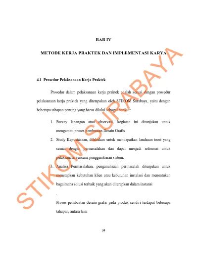 Bab Iv Metode Kerja Praktek Dan Implementasi Karya Beberapa Tahapan