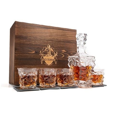 Buy Don Vassie Luxury Whisky Decanter Set With 4 Glasses Daintree Rainforest Mydeal