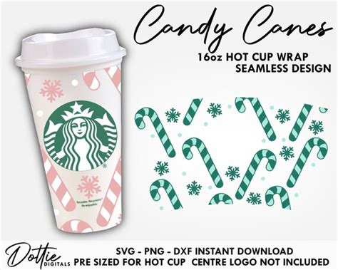 Pre Sized Full Wrap Winter Starbucks Wrap Svg For Oz Grande Hot Cup