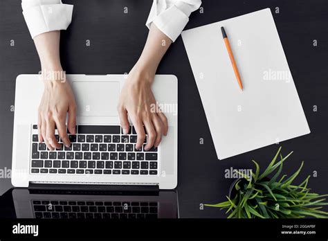 desktop laptop technology office professional stock photo alamy