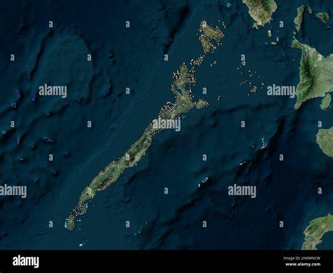 Palawan Province Of Philippines High Resolution Satellite Map Stock