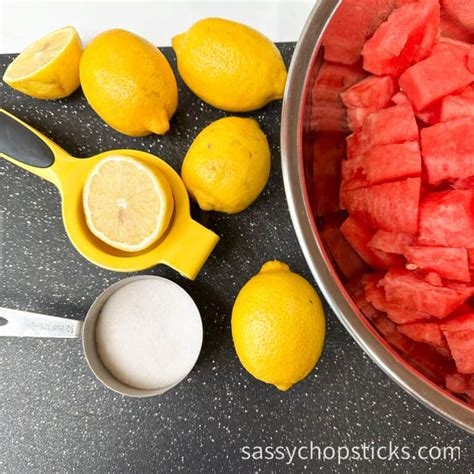 Easy Fresh Watermelon And Lemon Juice - Sassy Chopsticks