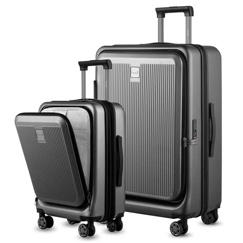 LUGGEX Luggage Sets 2 Piece, 20 Inch Carry On Luggage with USB Port and