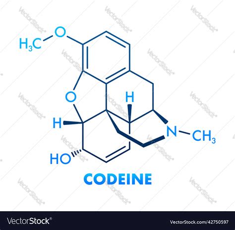 Codeine Chemical Formula Royalty Free Vector Image