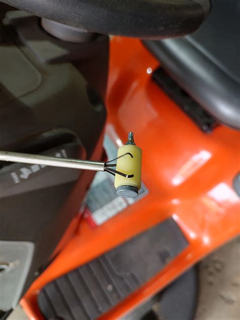 Husqvarna Lawn Tractor won't start after using it last week. Found this