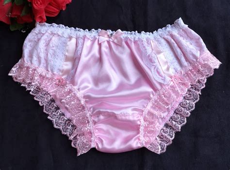 Baby Pink Lacy Bikini Panties Satin Sissy Knickers Laceribbonbows Made To Order Medium Up