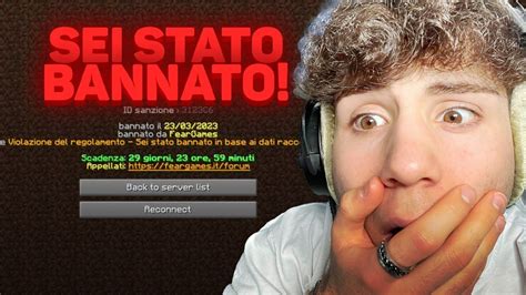 VENGO BANNATO In QUESTO SERVER MINECRAFT YouTube