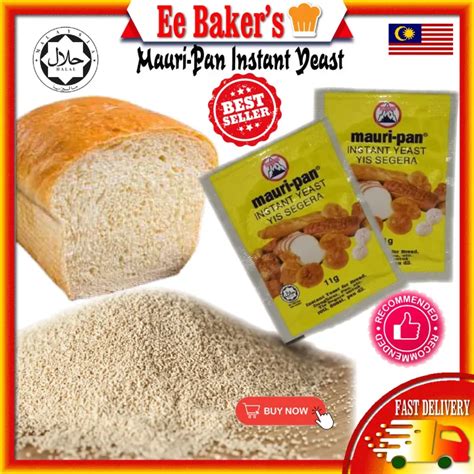 AB Mauri Mauripan Instant Yeast 11g Yis Segera Mauripan Yeast Bread