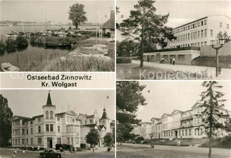 AK Ansichtskarte Zinnowitz Ostseebad Hafen Am Achterwasser