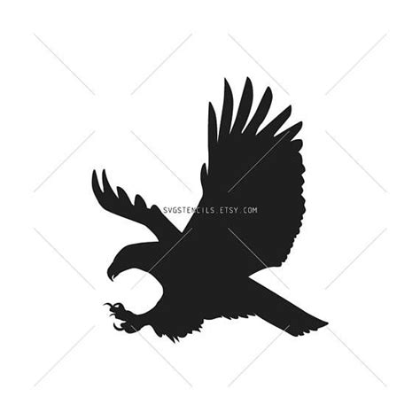 Svg Eagle Strike Stencil Silhouette Studio Monogram Etsy Art