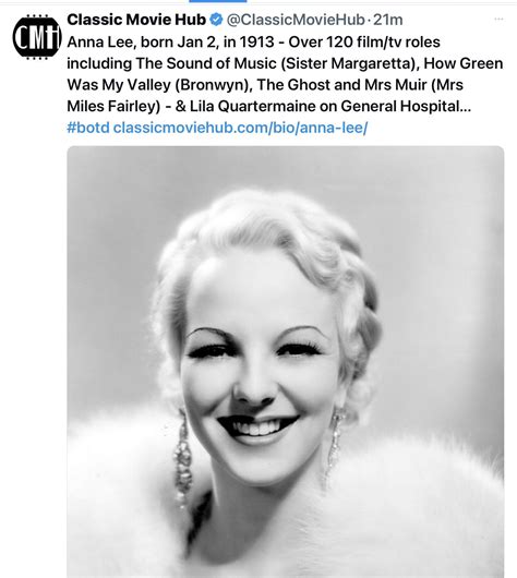 Born on this day - The beautiful Anna Lee aka Lila Quartermaine : r