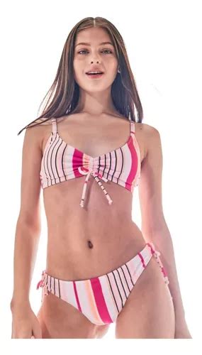 Bikini Sweet Victorian Top Y Colaless Rayada Con Jareta Envío gratis