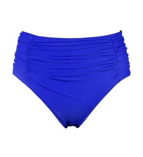 Women S Swimsuit Bottom High Waist Swim Brief Ruched Tankini Bikini Bottom Blue Ci X Yi