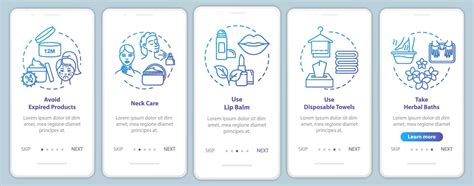 Skicare Onboarding Mobile App Page Screen With Concepts Cosmetic Products Cosmetology And