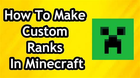 How To Make Custom Ranks In Minecraft Full Guide Youtube