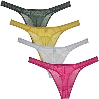 Jaxu Men S See Through Mesh T Back Breathable Bikini Underwear Sexy Pouch Thong At Amazon Mens