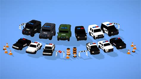 Low Poly Police Car Pack D Model By Da St De Sketchfab