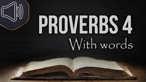 The Book Of Proverbs Chapter 4 Kjv Audio Bible Youtube