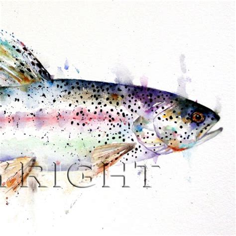 Trout Watercolor Fish Print By Dean Crouser Etsy Watercolor Fish