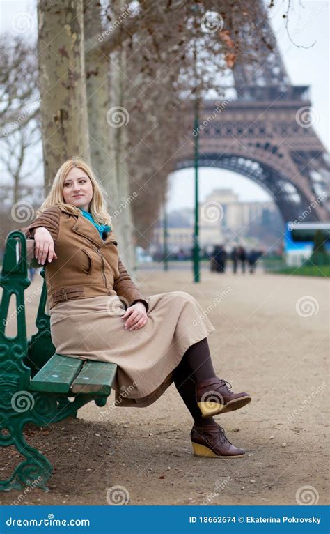 Beautiful Blonde Woman In Paris Stock Photo Image Of Female Destination