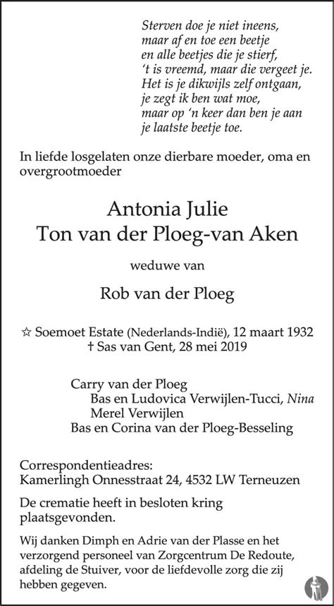 Antonia Julie Ton Van Der Ploeg Van Aken