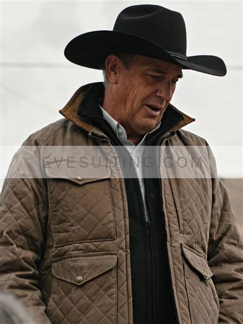 John Dutton Quilted Jacket Yellowstone Kevin Costner Jacket