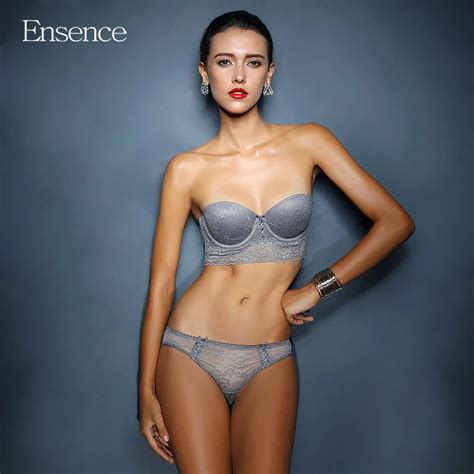 Ensence Lace Sexy Lingerie Push Up Strapless Bra Set Underwear Women